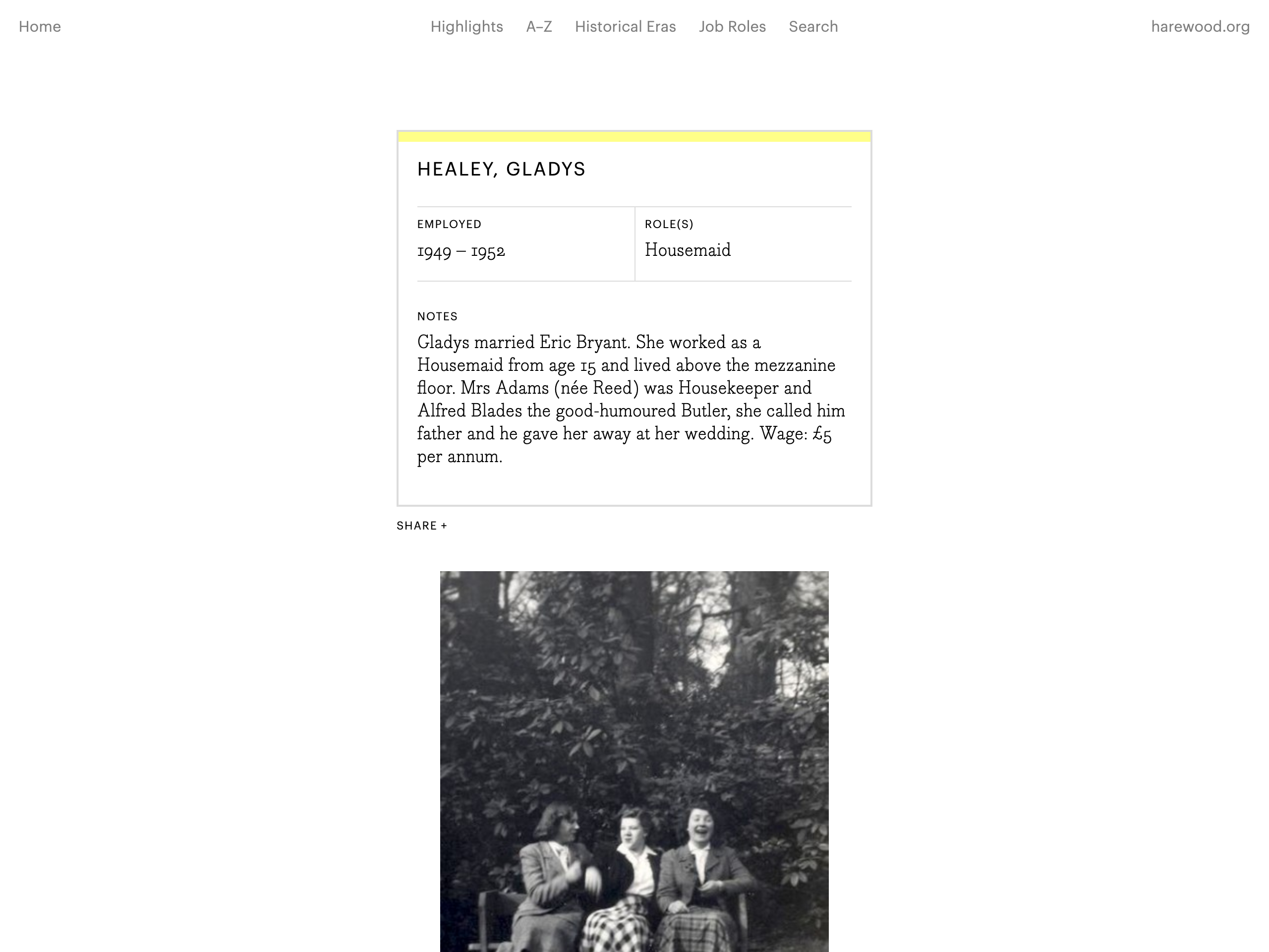 Individual person page